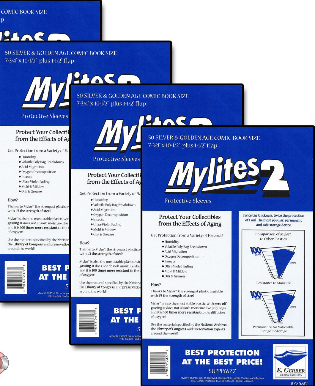 200 E. GERBER GOLDEN SILVER MYLAR